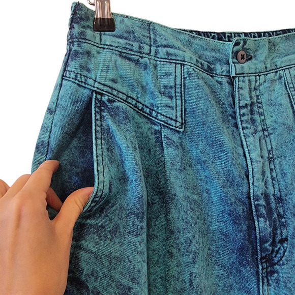 Vintage Teal Sundance 80's Acid Wash Denim Mom High Rise Pants Jeans Women's M - Picture 3 of 12
